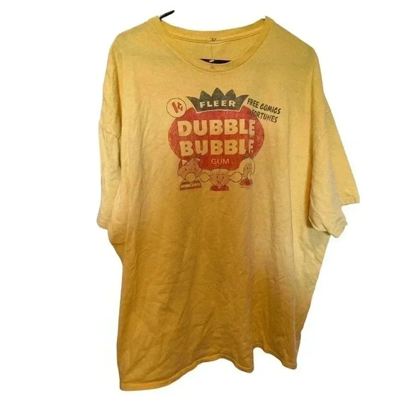 UNBRANDED YELLOW TEE WITH FLEET BUBBLE BUBBLE GUM - Picture 1 of 3